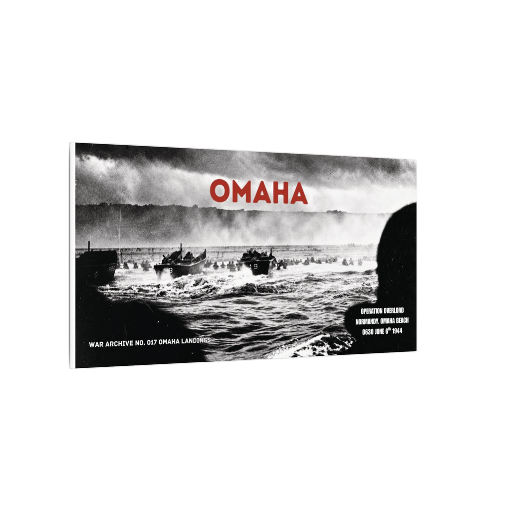 Omaha — The Landing | WWII Stretched Matte Canvas | 40 × 20″ | WAR ARCHIVE 017