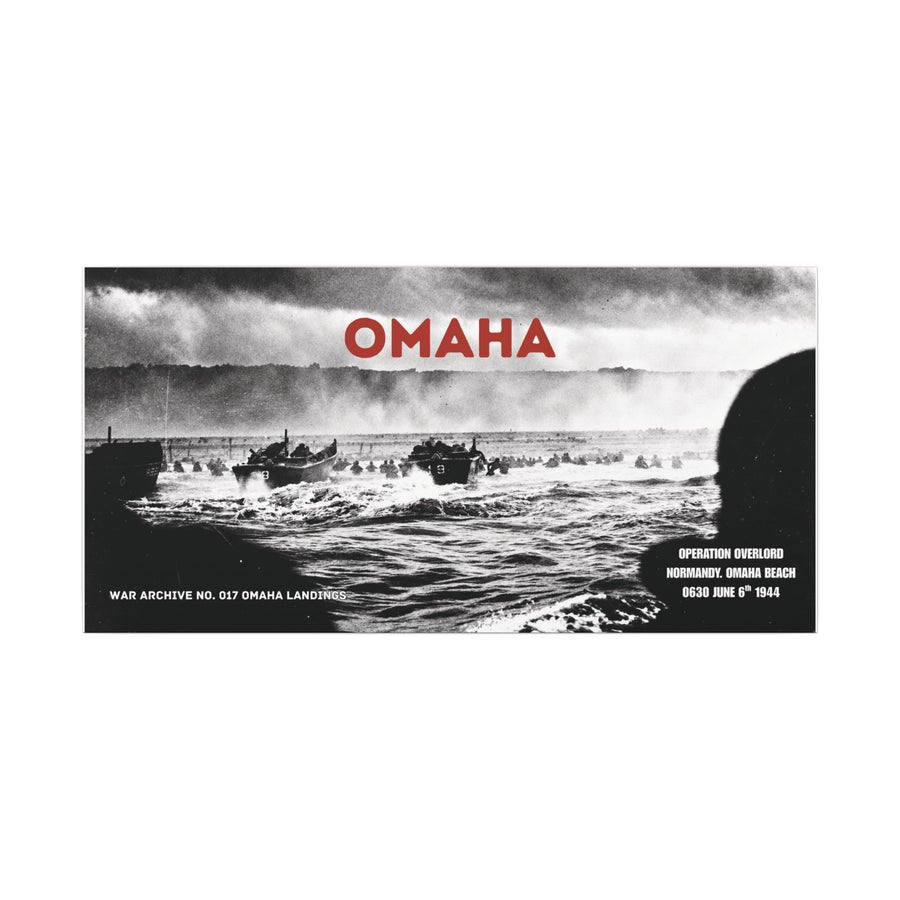 Omaha — The Landing | WWII Stretched Matte Canvas | 40 × 20″ | WAR ARCHIVE 017