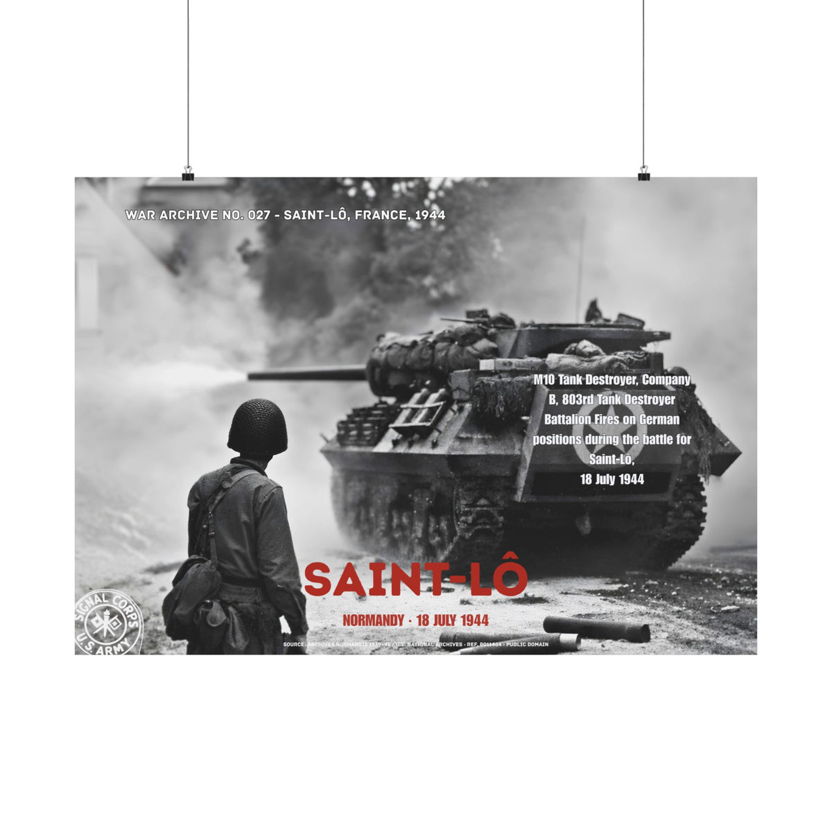 Saint-Lô — Normandy | WWII Matte Poster | 40 × 28″ WAR ARCHIVE 027